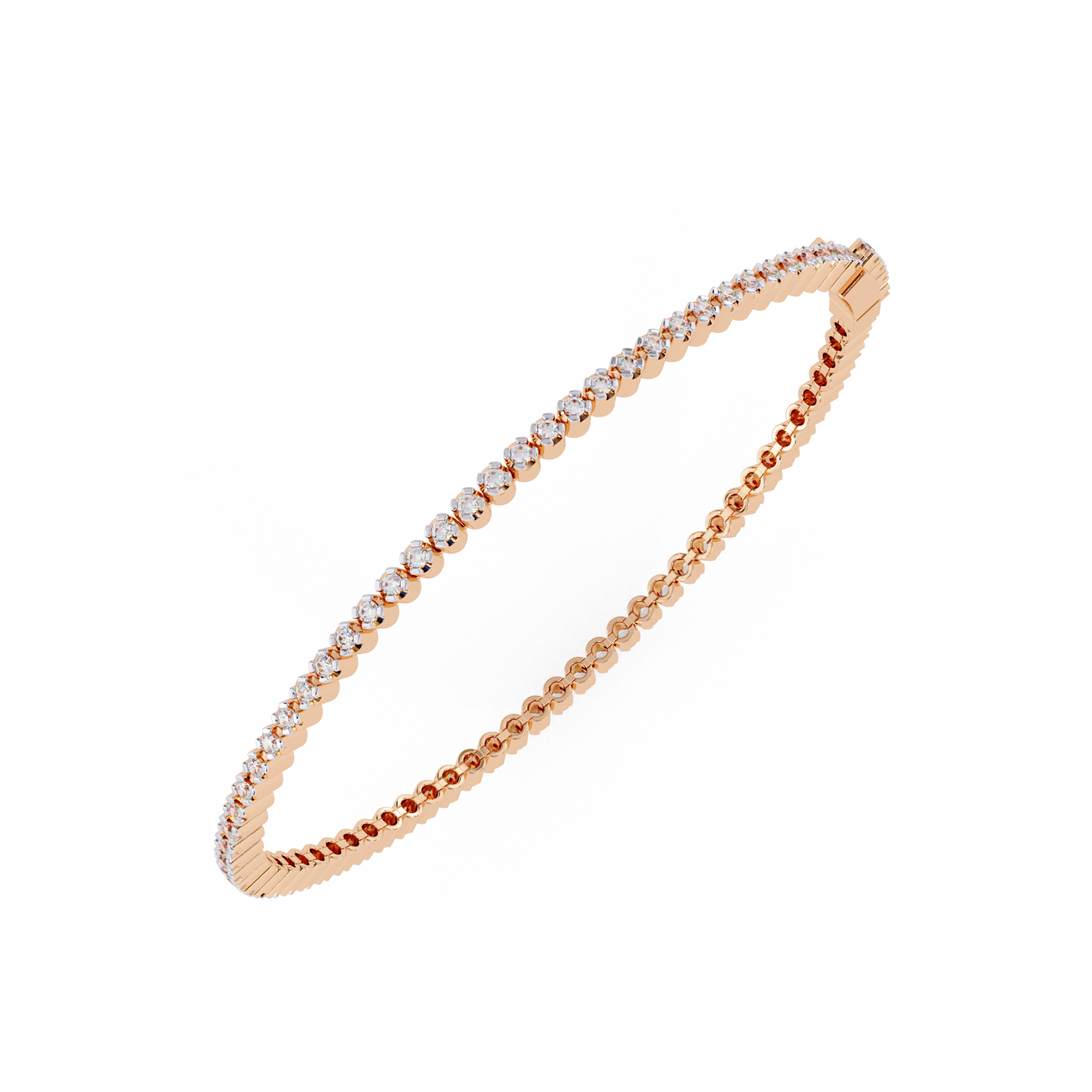 Solitairekart 1.13ct Round Cut Natural Diamond Tennis Bracelet-HI Color. VS-SI Clarity